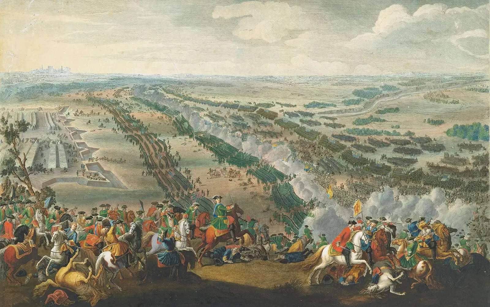Battle of Poltava, 1709, painting by Pierre-Denis Martin, 1726
