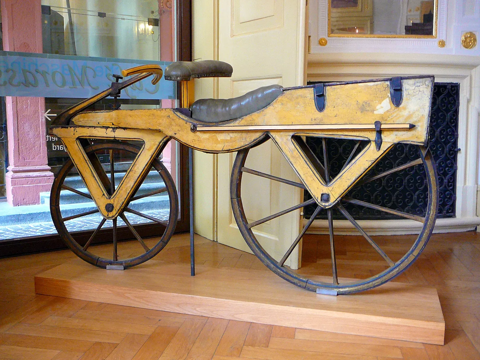 Draisine (Laufmaschine) dandy horse, c. 1820, archetype of the bicycle