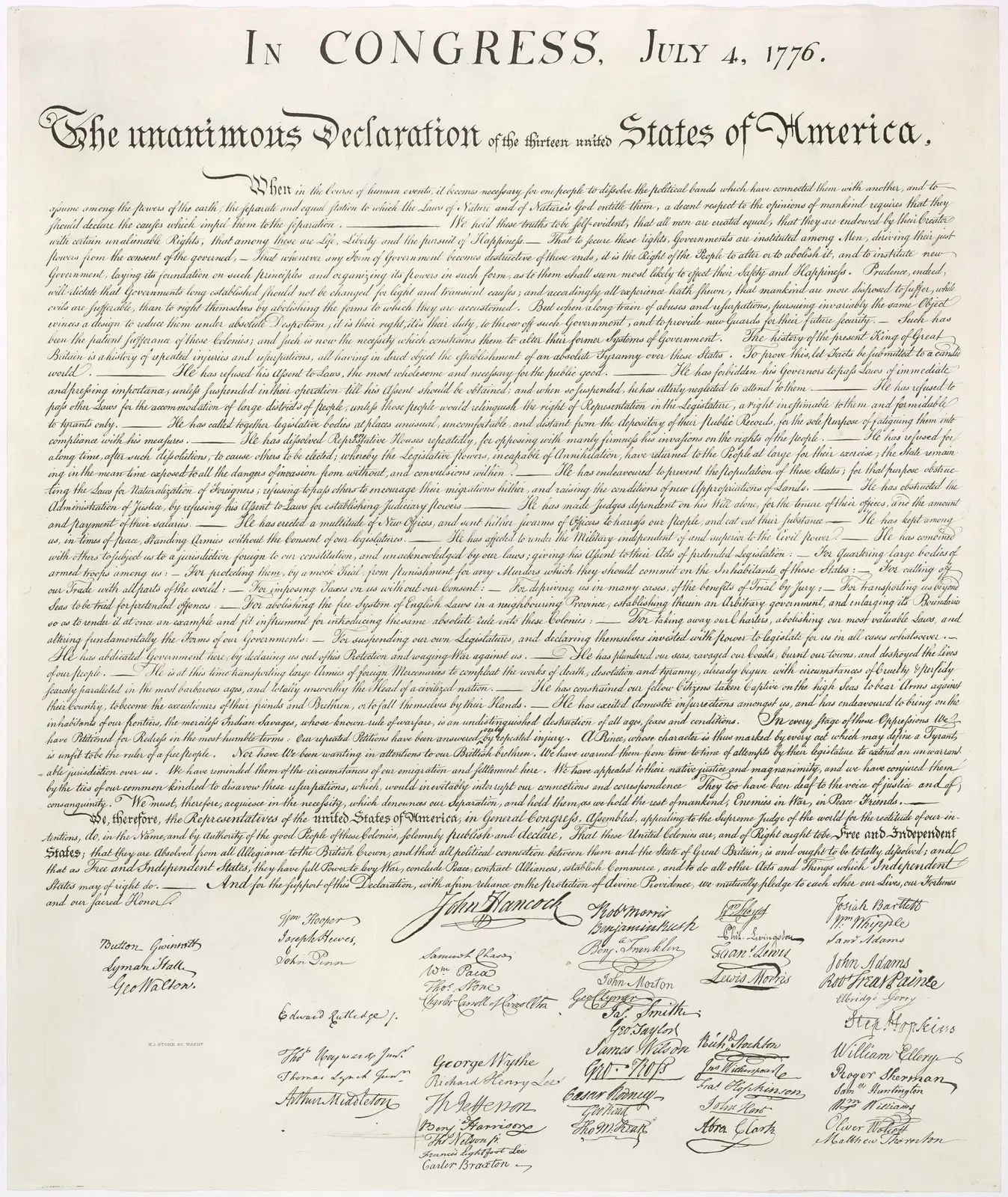 The United States Declaration of Independence, 1776