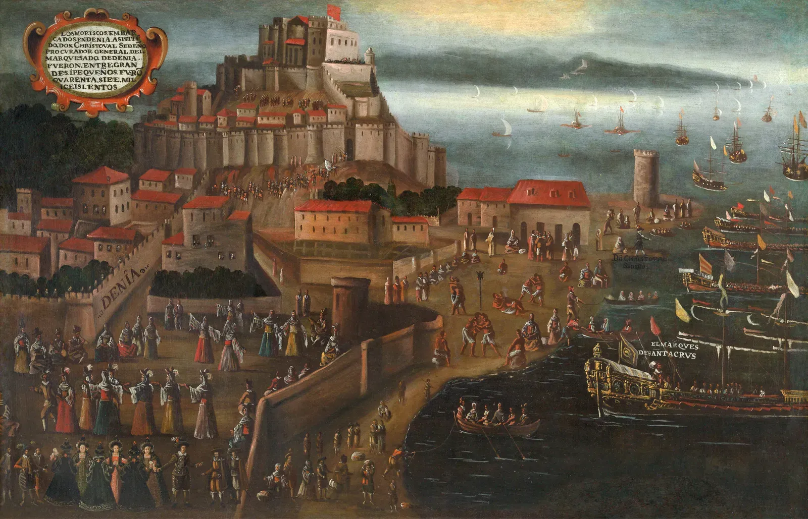 Vicente Mostre's painting of the Morisco expulsion at the port of Denia, following Philip III's 1609 decree.