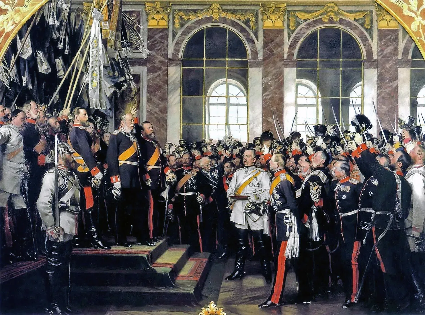 Anton von Werner's painting of the proclamation of the German Empire at Versailles on 18 January 1871.
