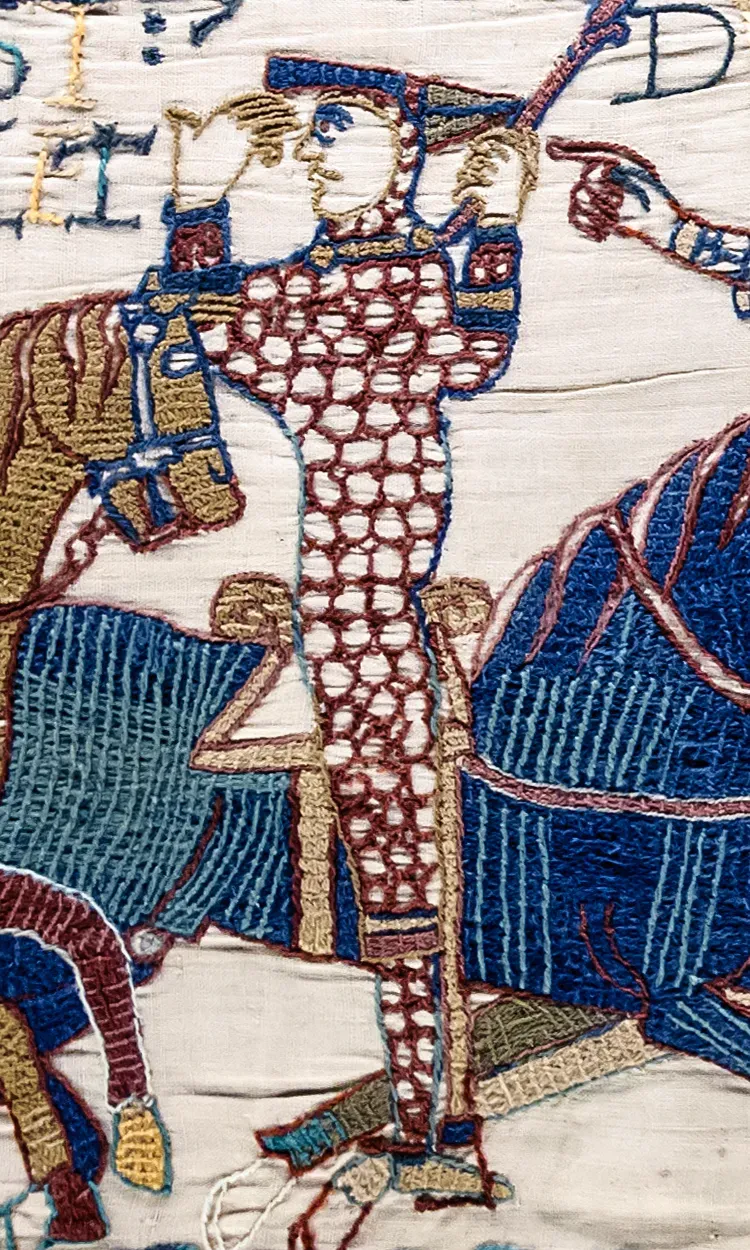 Bayeux Tapestry scene showing Duke William recognised as king; William ordered the Harrying of the North after the 1069 Durham rising.