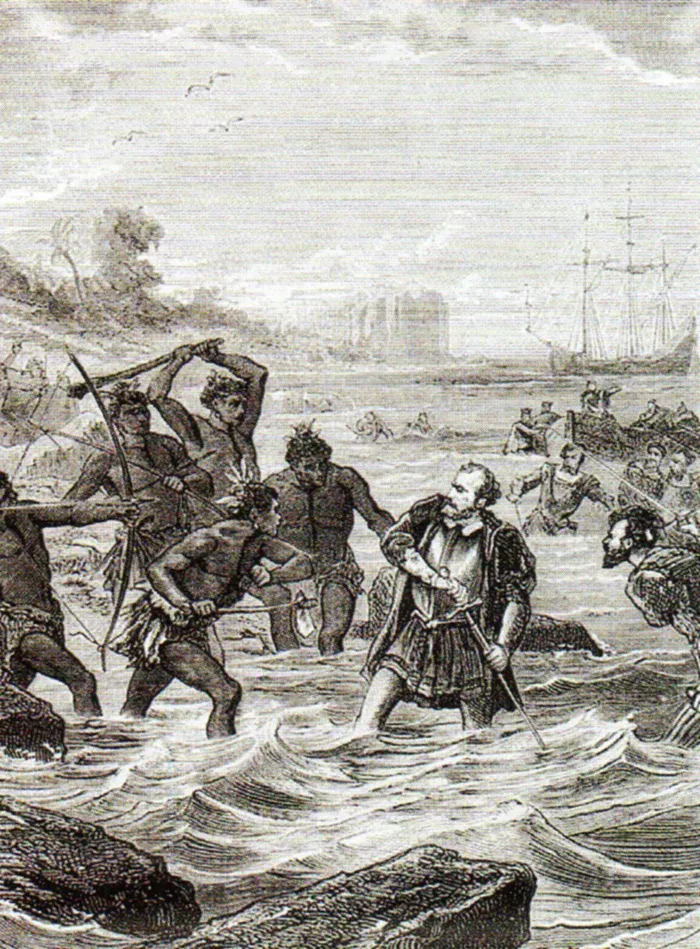 19th-century depiction of Magellan's death at Mactan at the hands of Lapu-Lapu's warriors
