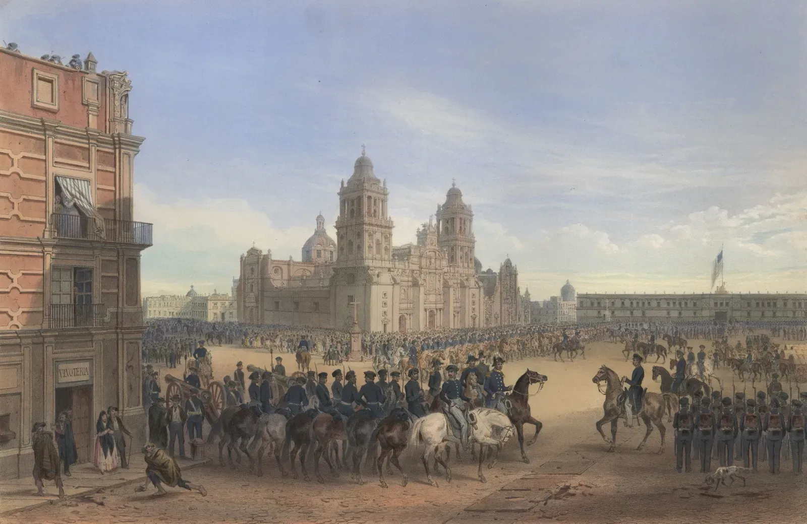 Contemporary painting of U.S. troops under Winfield Scott entering Mexico City during the Mexican–American War