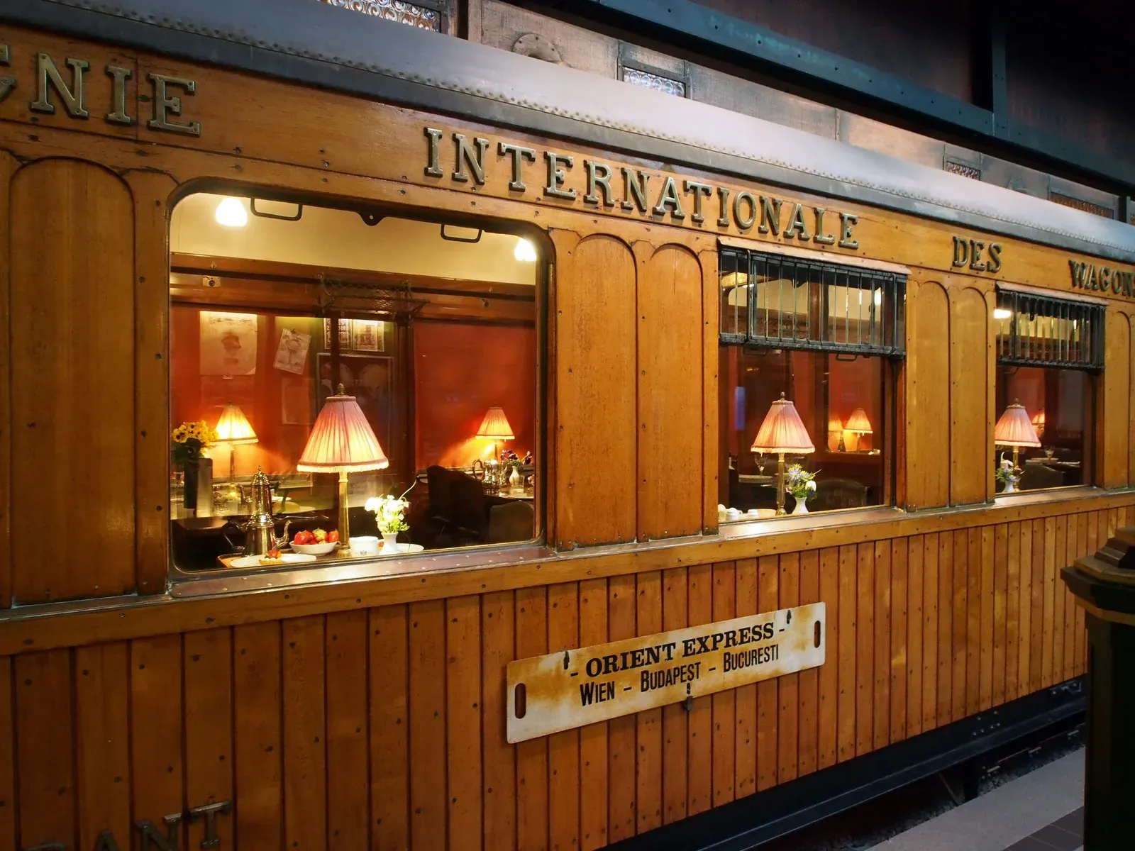 Orient Express luxury sleeping car at the Dutch Railway Museum