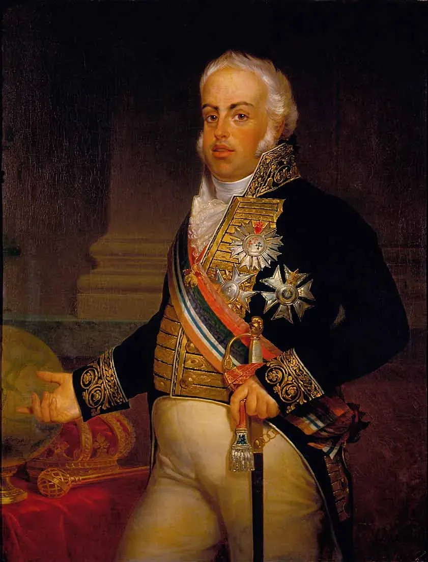 Portrait of John VI of Portugal, prince regent who led the court's transfer to Brazil in 1808.