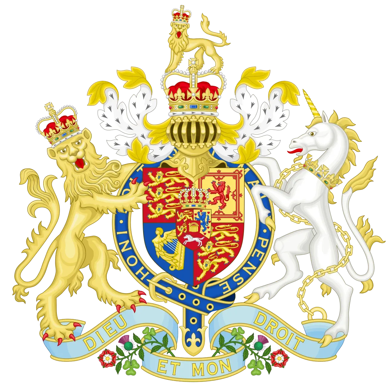 Royal coat of arms of the United Kingdom (1816–1837), the arms in use when the 1829 Relief Act received royal assent.