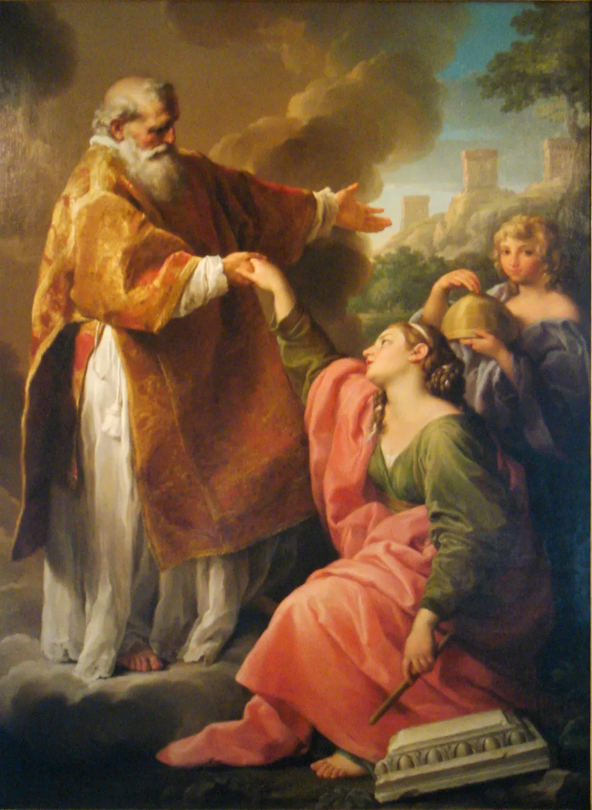 Saint Marinus raising the Republic of San Marino, 1740 painting by Pompeo Batoni.