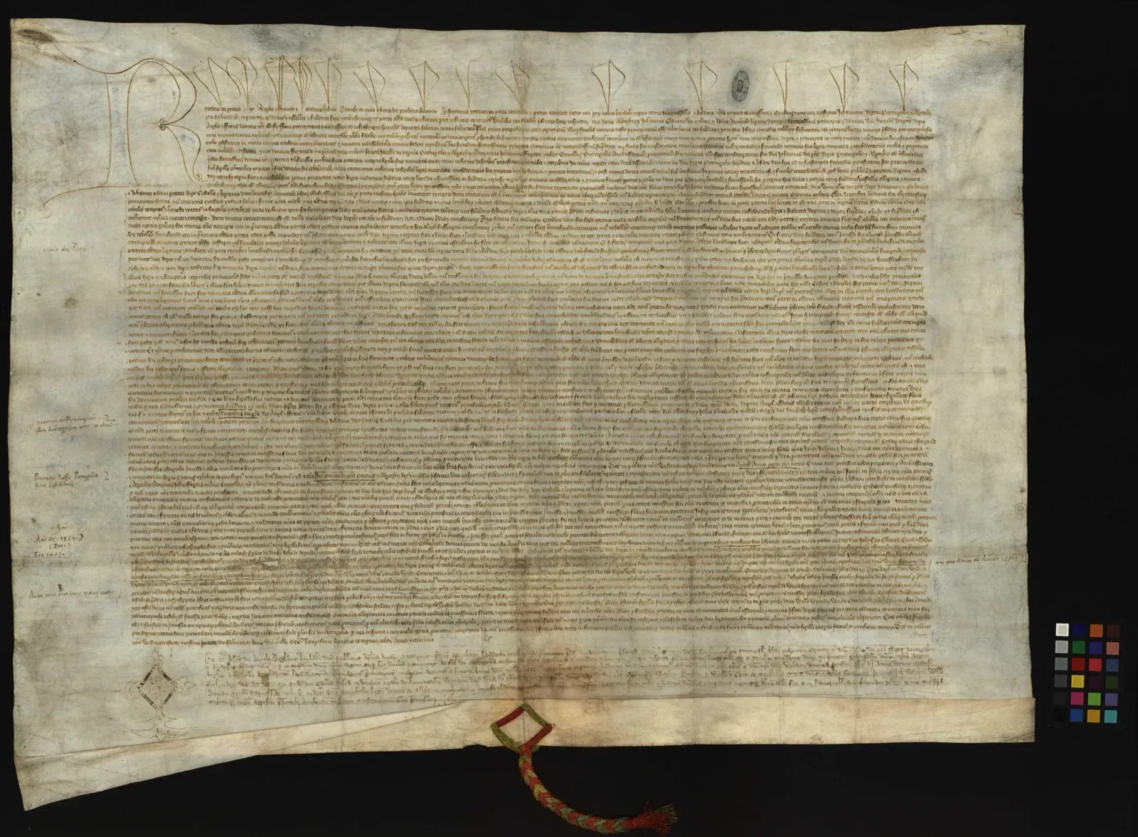 Photograph of the 1386 Treaty of Windsor document