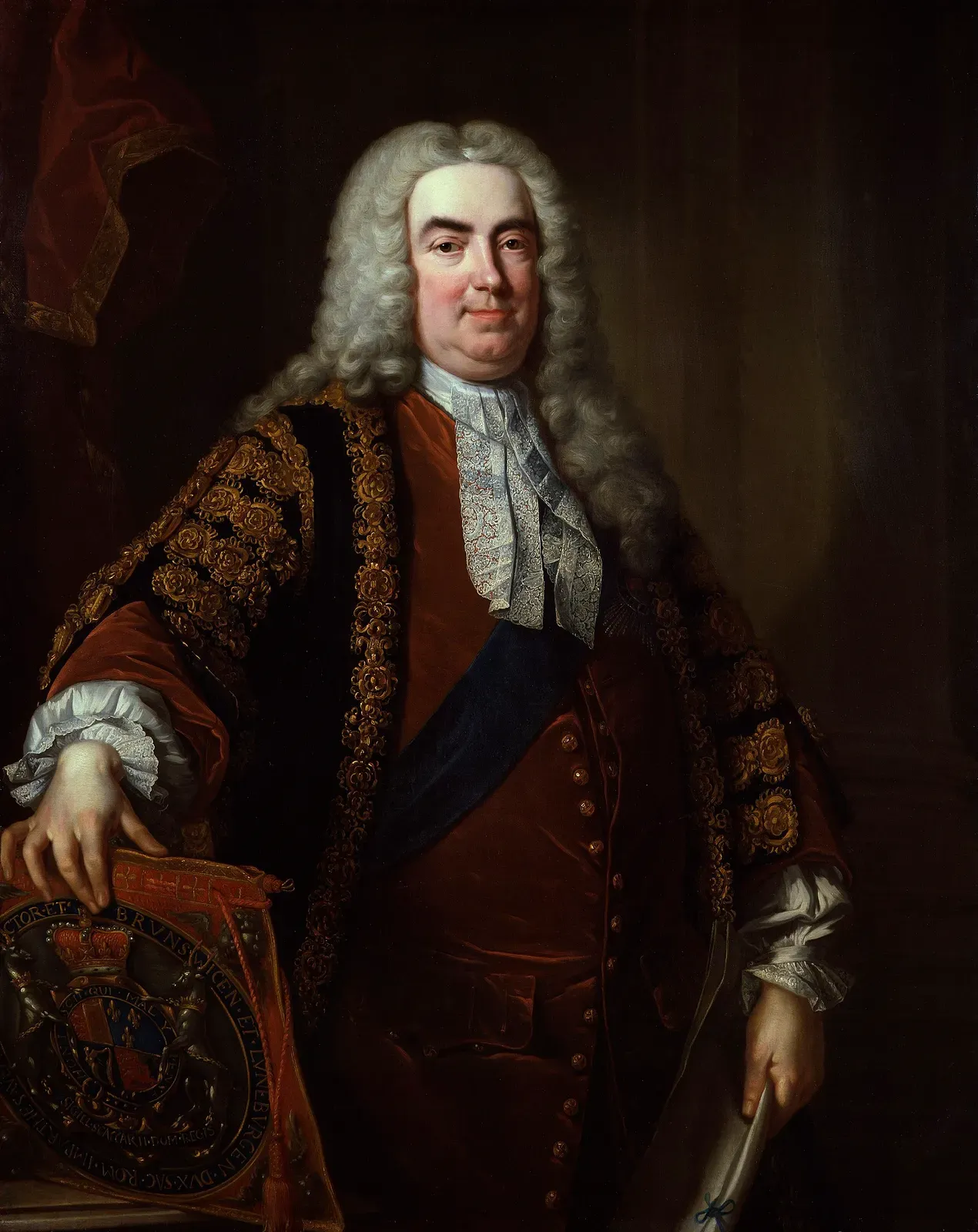 Portrait of Robert Walpole, 1st Earl of Orford, British statesman and First Lord of the Treasury.