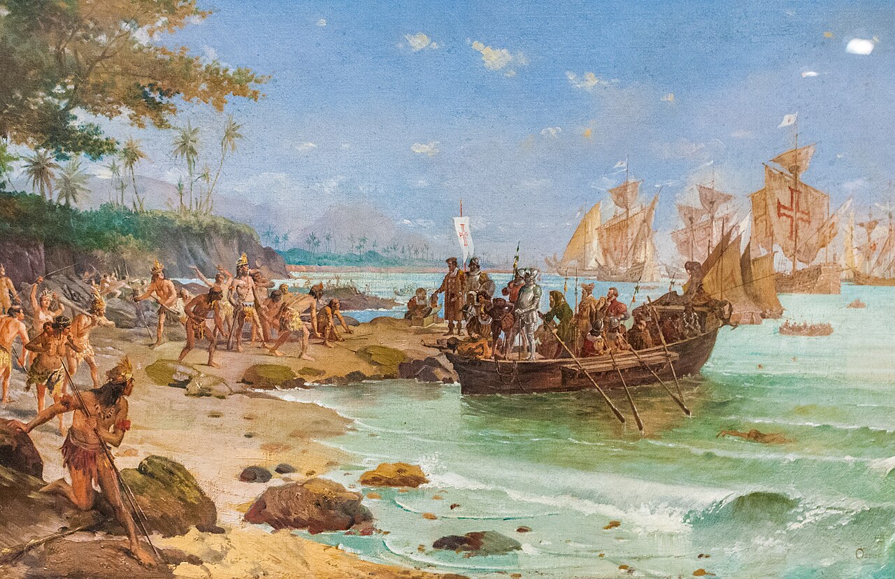 Oscar Pereira da Silva's painting of Pedro Álvares Cabral's landing at Porto Seguro in 1500.