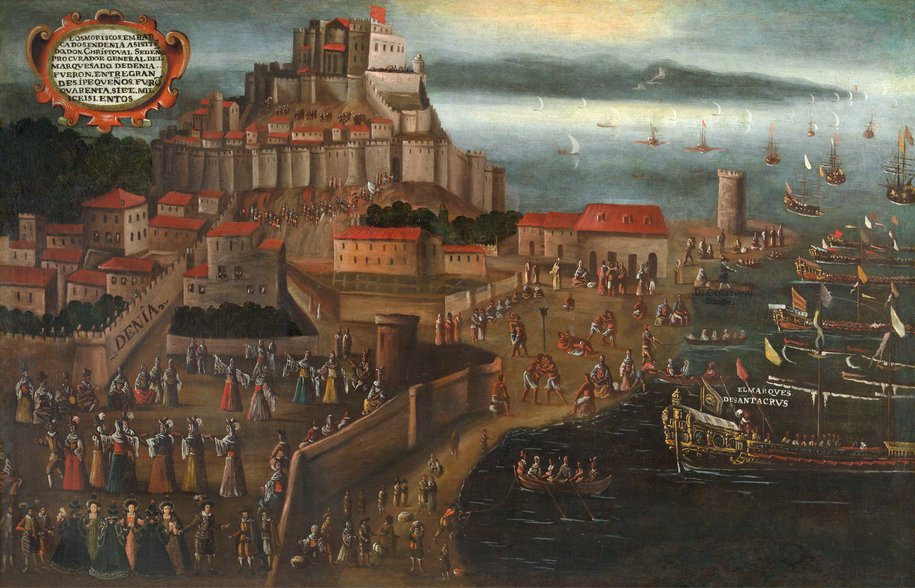 Vicente Mostre's painting of the Morisco expulsion at the port of Denia, following Philip III's 1609 decree.