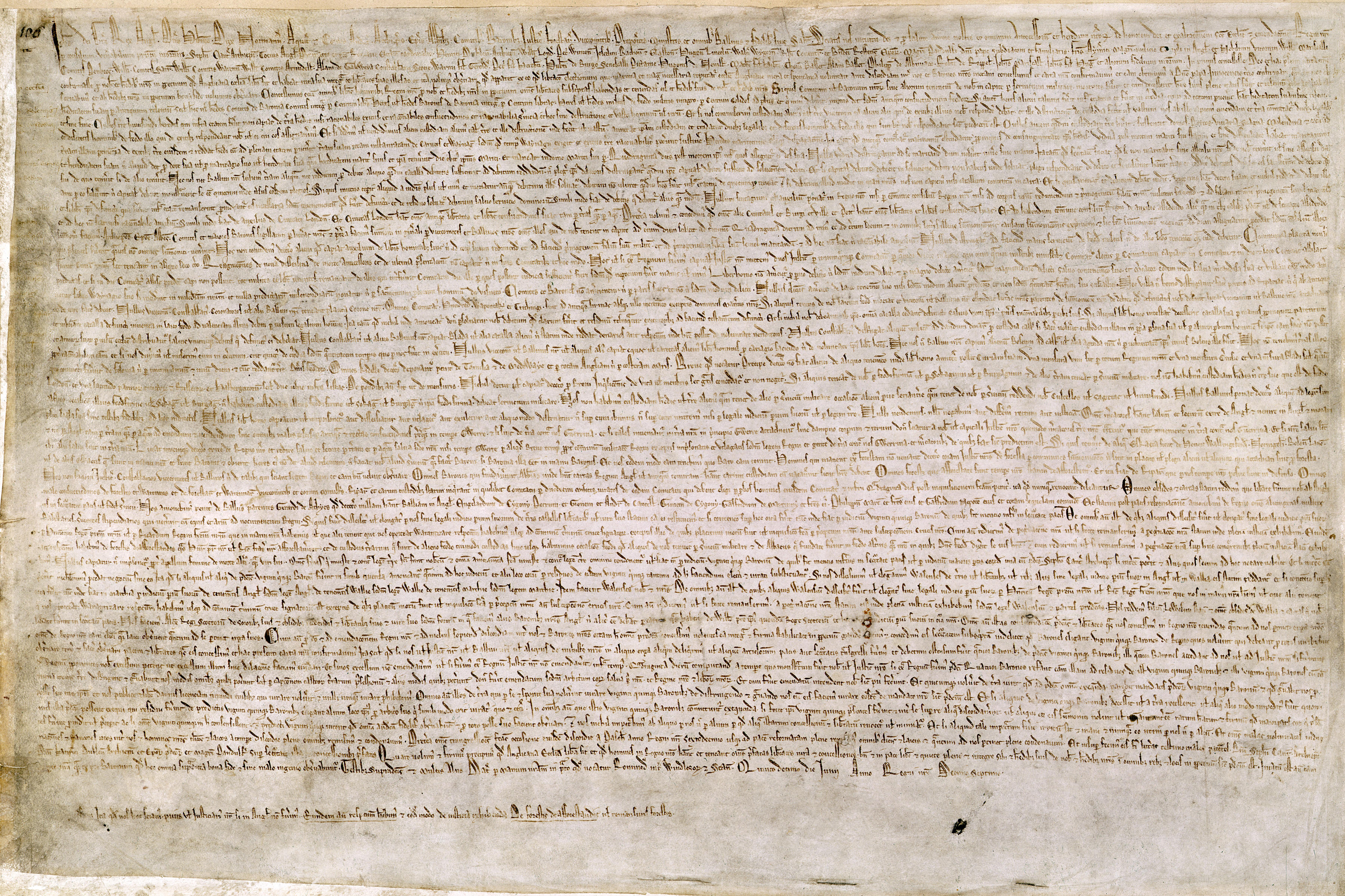 Magna Carta, 1215, British Library Cotton MS Augustus II.106