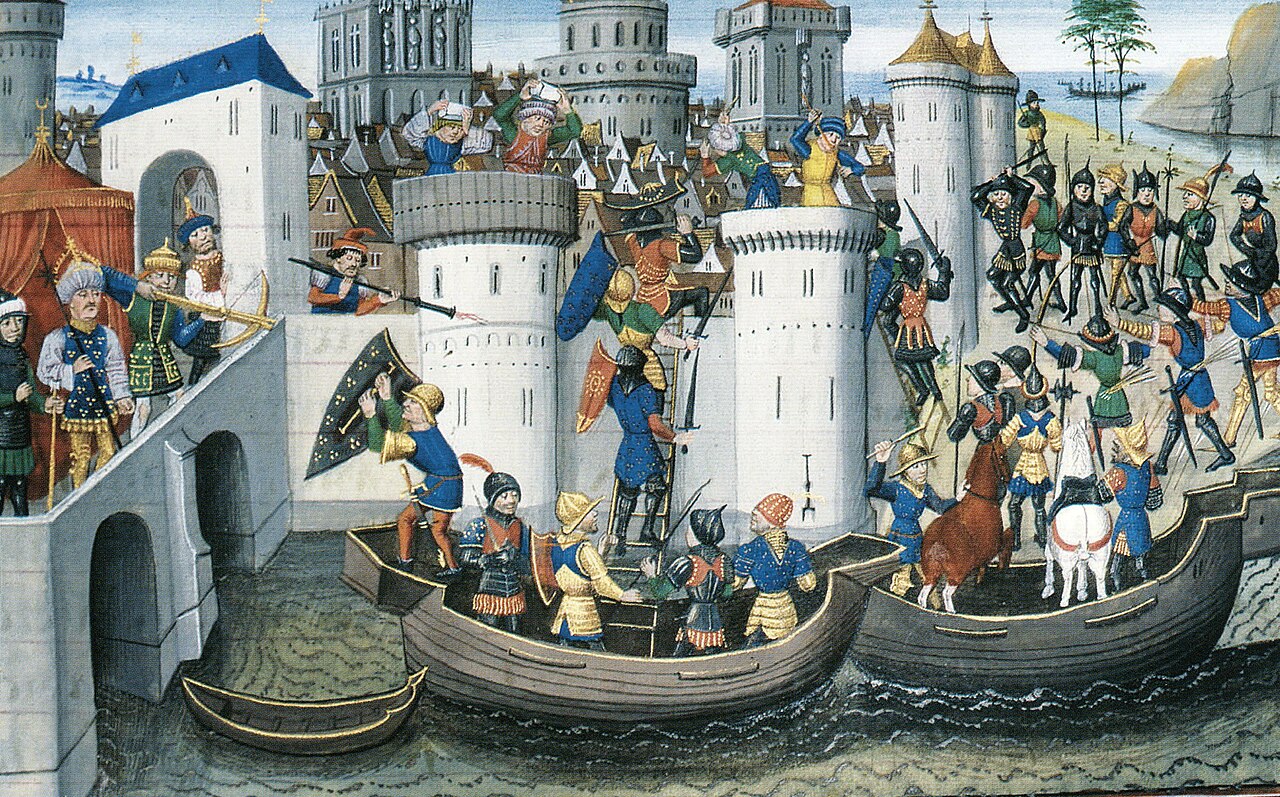 Nineteenth-century painting of Crusaders conquering Constantinople in 1204 during the Fourth Crusade.
