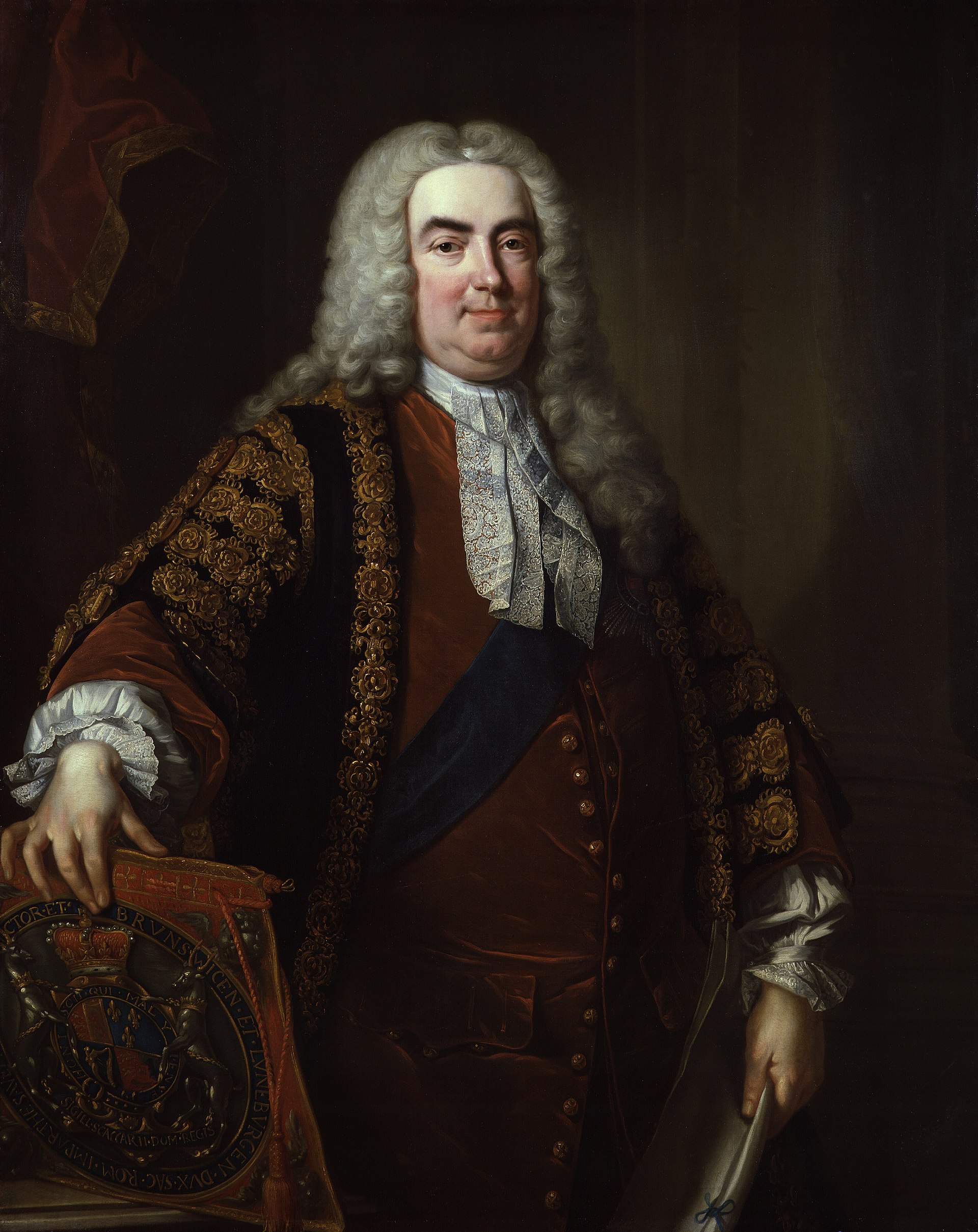 Portrait of Robert Walpole, 1st Earl of Orford, British statesman and First Lord of the Treasury.